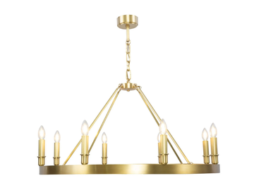 LOS ANGELES PENDANT 90 - Brass chandelier by Patinas Lighting - view 2